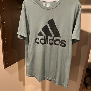 Adidas Green and Black Short Sleeve Tee with Iconic Logo